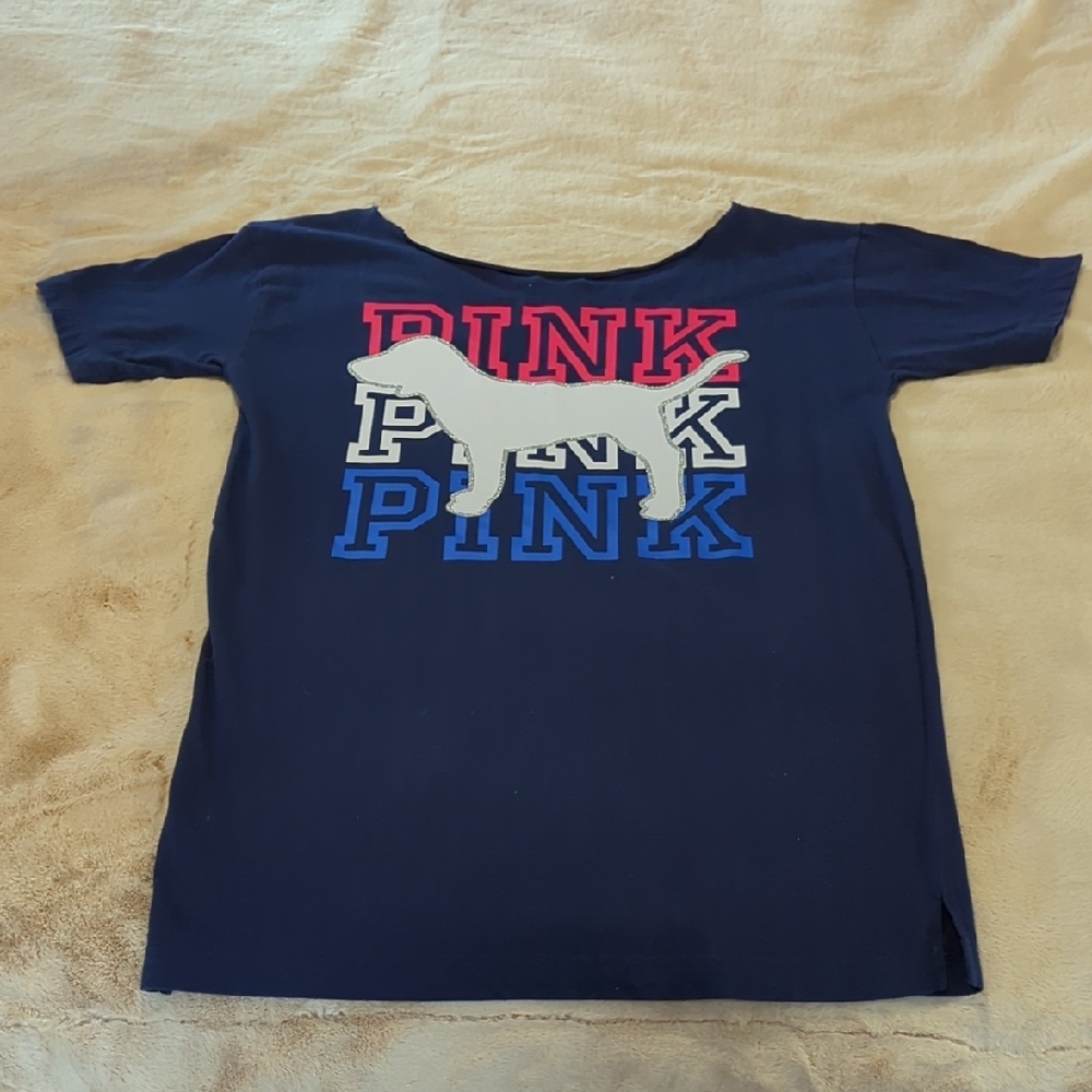 PINK XS Long Off The Shoulder T Shirt